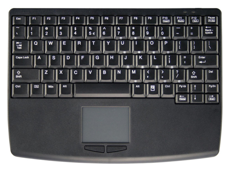 Compact toetsenbord met touchpad, zwart, USB