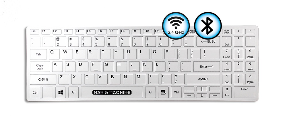 Draadloos (RF en BT) Its Cool Flat toetsenbord, wit