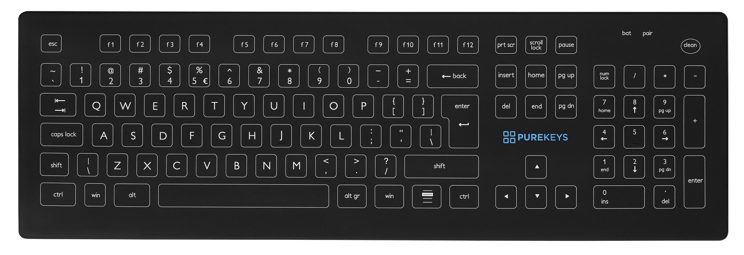 PureKeys FullSize FA toetsenbord, zwart