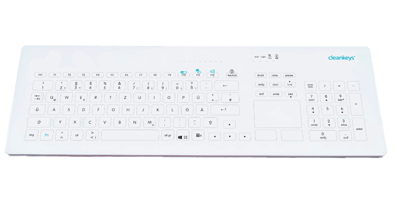 CleanKeys 4, draadloos glas toetsenbord vv touchpad