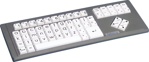 Grote Toetsen LX toetsenbord, wit, ABC, kleine letters