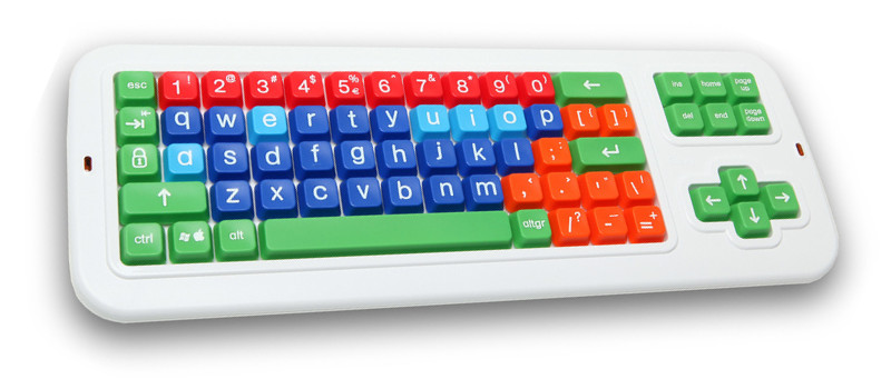 Clevy toetsenbord, color, schrijfletters, USB  (&PS/2)