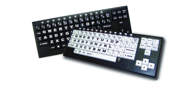 Visionboard Draadloos toetsenbord, hoofdletters, zwart/wit, USB